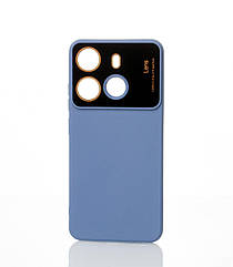 Силіконовий чохол CAMERA PROTECTION для Tecno Spark Go 2023 (BF7N) сіро-синій