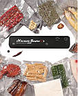 Вакууматор Vacuum Sealer побутовий вакуумний пакувальник продуктів Чорний