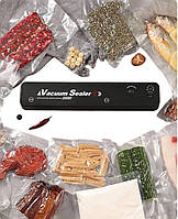 Вакууматор Vacuum Sealer побутовий вакуумний пакувальник продуктів Чорний