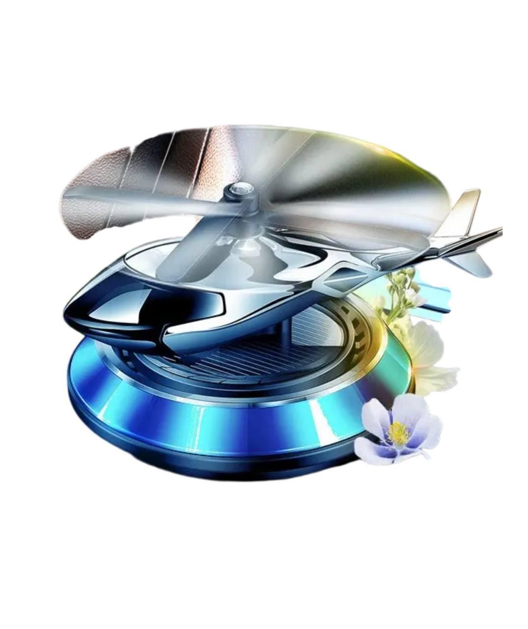 Ароматизатор освіжувач у машину на торпедо Вертоліт (синій) від сонячної енергії, фото 1