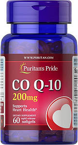 Коензим Puritan's Pride Q-SORB™ Co Q-10 200 мг 60 капс.