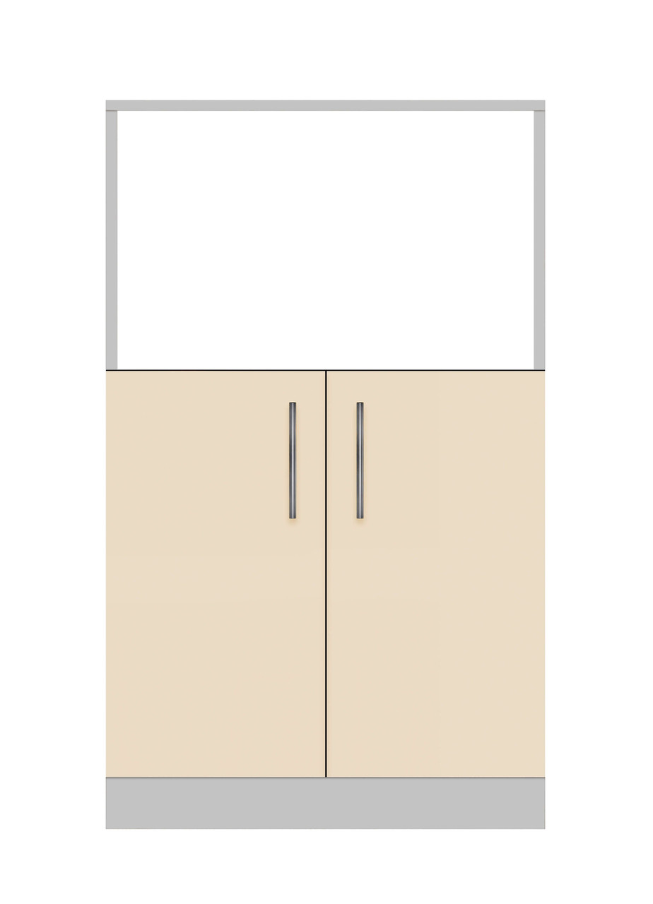 Тумба дводверна без ящиків з відділом під МВ піч без стільниці ширина 600 МАКСІ МЕБЛІ Сірий/Ваніль (80139), фото 1