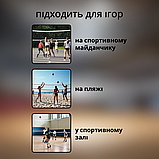 М'яч для волейболу, Ігровий волейбольний м'яч розмір 5 Ручна зшивка Ronex Біло-синій (2B), фото 5