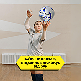 М'яч для волейболу, Ігровий волейбольний м'яч розмір 5 Ручна зшивка Ronex Біло-синій (2B), фото 3
