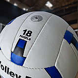 М'яч для волейболу, Ігровий волейбольний м'яч розмір 5 Ручна зшивка Ronex Біло-синій (2B), фото 7