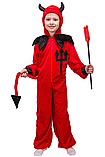 Карнавальний костюм Чортеня №2 для хлопчика з червоного велюру р. 110-130, фото 2
