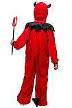 Карнавальний костюм Чортеня №2 для хлопчика з червоного велюру р. 110-130, фото 3