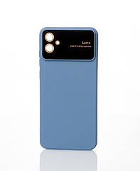 Силіконовий чохол CAMERA PROTECTION для Samsung A04e сіро-синій