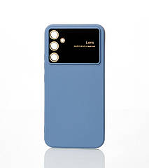 Силіконовий чохол CAMERA PROTECTION для Samsung A34 сіро-синій