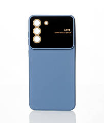 Силіконовий чохол CAMERA PROTECTION для Samsung S21 FE сіро-синій