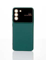 Силіконовий чохол CAMERA PROTECTION для Samsung S21 FE темно-зелений