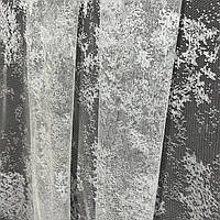 Готовий Турецький  тюль тканина жаккард на тасьмі 300х270 см Колір Молочний