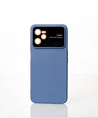 Силіконовий чохол CAMERA PROTECTION для Realme C35 сіро-синій