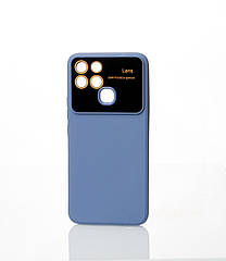 Силіконовий чохол CAMERA PROTECTION для Infinix Smart 6 сіро-синій
