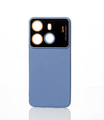 Силіконовий чохол CAMERA PROTECTION для Tecno Pop 7 (BF6) сіро-синій
