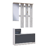 Передпокій Doros Alice Дуб крафт білий/Графіт дзеркало 100х25х182.9 см (44900291), фото 3