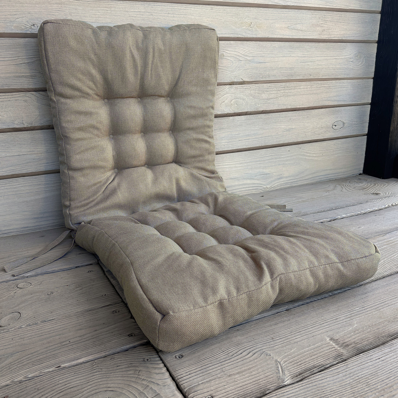 Подушка для стільців (50x120х8 см) подвійна Decorator Мальмо колір тауп 84-127, фото 1