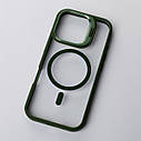 Силіконовий чохол MagSafe CAMERA GLASS PROTECTION для iPhone 16 Pro Max темно-зелений, фото 3