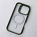 Силіконовий чохол MagSafe CAMERA GLASS PROTECTION для iPhone 16 Pro Max темно-зелений, фото 4