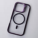 Силіконовий чохол MagSafe CAMERA GLASS PROTECTION для iPhone 16 Pro Max темно-фіолетовий, фото 3