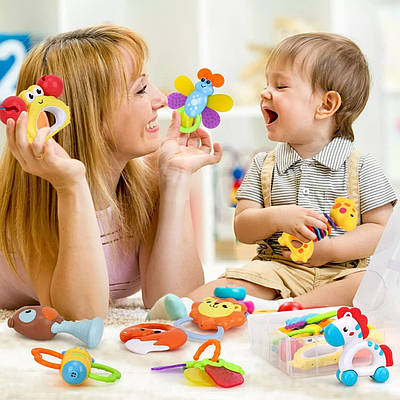 Набір брязкалець звіряток для немовляти прорізувач гризунок розвиток дрібної моторики концентрації уваги