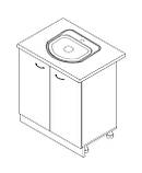 Тумба-мийка з врізним миттям 600 МАКСИ МЕБЕЛЬ Дуб трюфель(5103359), фото 2