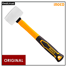 Киянка гумова з фібергласовою ручкою 450 гр INGCO Біла