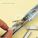 Степлер пластиковий №10 зі скобами, блакитний, фото 4