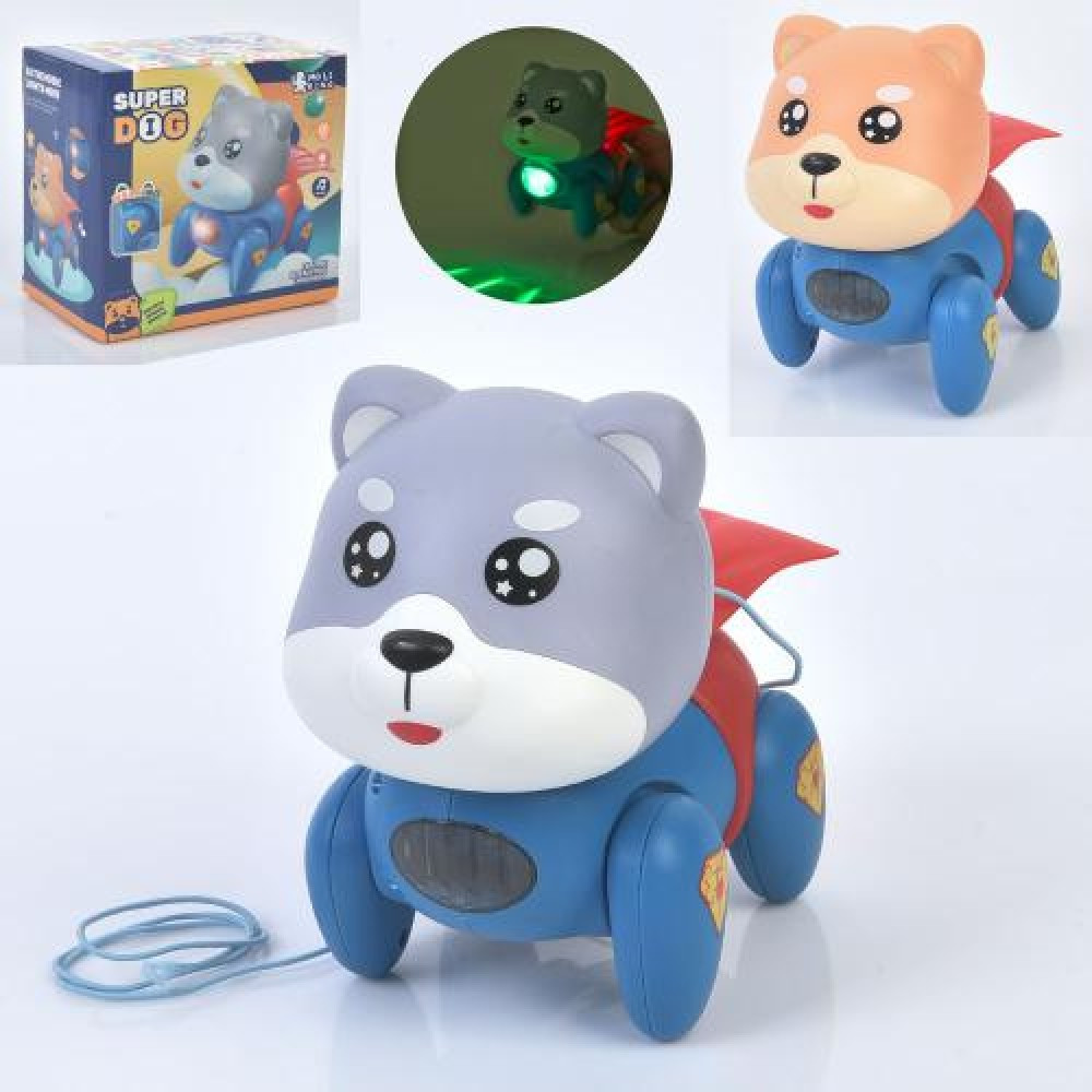 Музична іграшка Собака QB-25Y, 15 см, ходить, музика, світло, гумка, на батарейках, фото 1