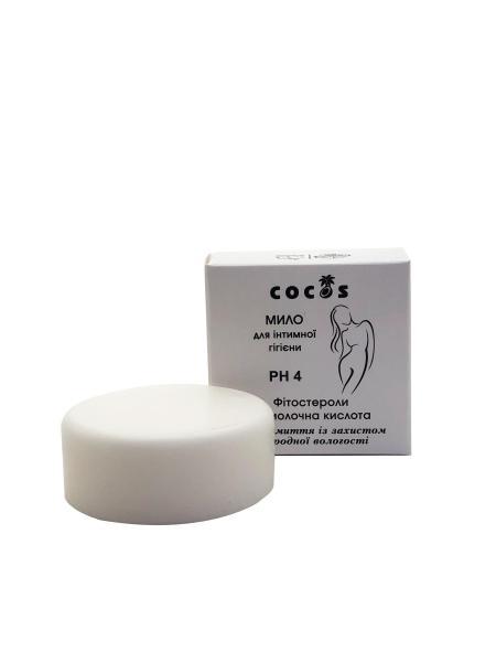 Мило для інтимної гігієни з фітостеролами та молочною кислотою Cocos ph4, 60 г