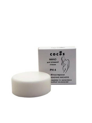 Мило для інтимної гігієни з фітостеролами та молочною кислотою Cocos ph4, 60 г, фото 1