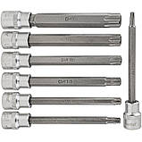 Набір довгих біт впресованих в головку TORX T25-T60 (CrV) 7 од. Vorfal V08404, фото 2