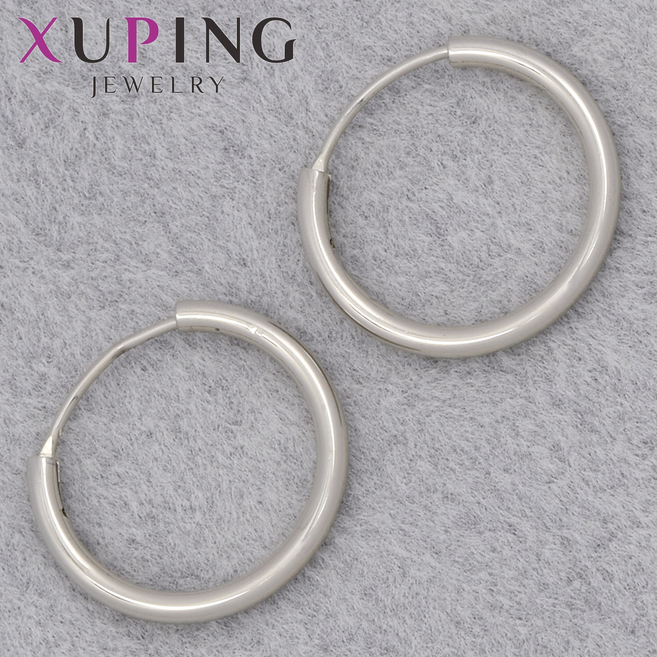 Серьги женские позолота серебристого цвета фирма Xuping Jewelry родий кольцо конго диаметр кольца 20 мм