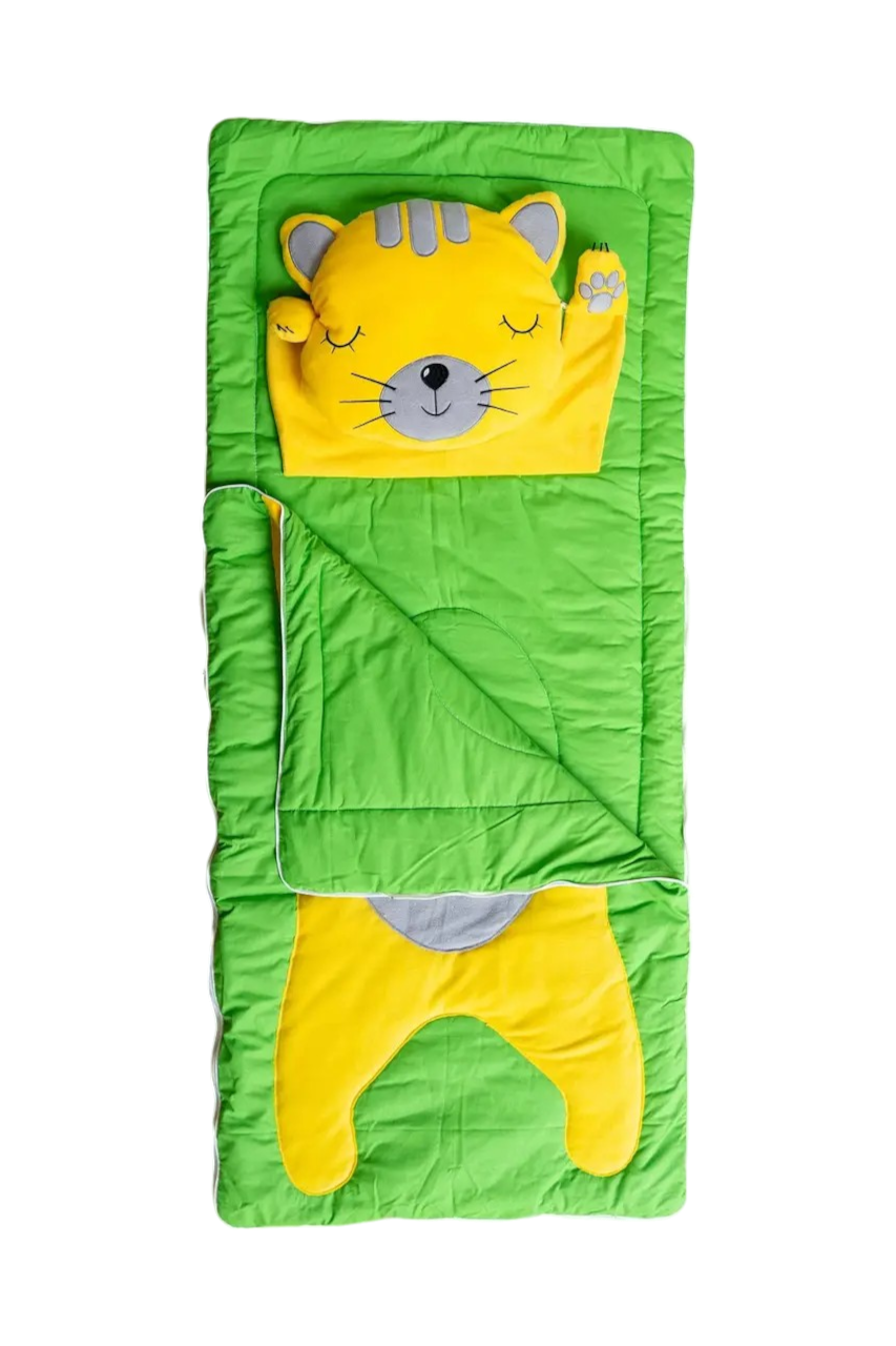 Дитячий спальний мішок у формі тварини "Кішка" Зелений, фото 1