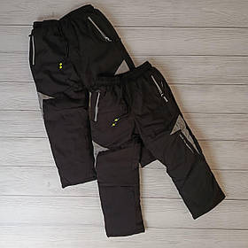 Зимові теплі чорні болоньєві штани для хлопчика