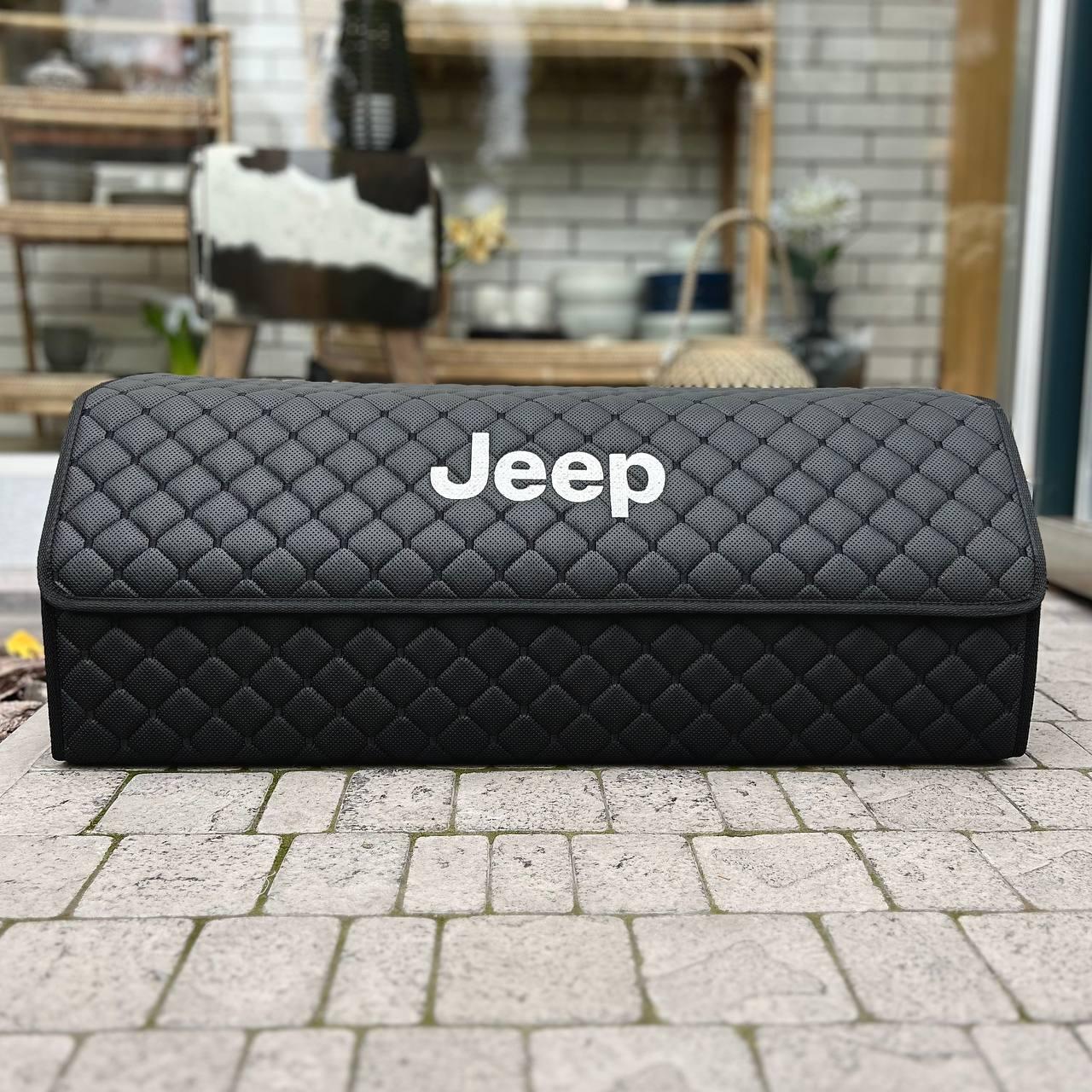 Органайзер у багажник з вишивкою Jeep, чорний, 80 см, автомобільний органайзер в авто