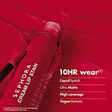 Матова помада Sephora Cream Lip Stain 10HR Liquid Lipstick 127 Frozen Pomegranate, фото 5