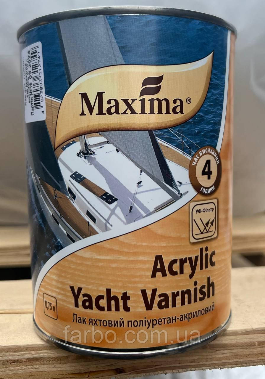 Лак яхтовий поліуретан-акриловий Maxima глянцевий 2.5л