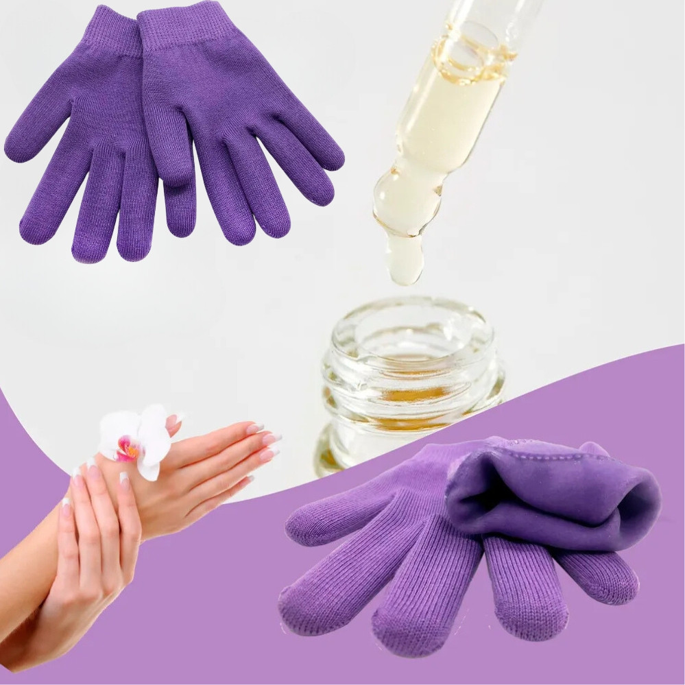 Зволожуючі гелеві рукавички SPA gel Рукавички для догляду за руками багаторазові від сухої шкіри та тріщин