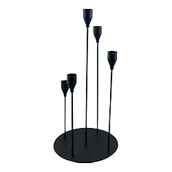 Набір підсвічників металевих 5ел чорний святкові свічники (06-01K)