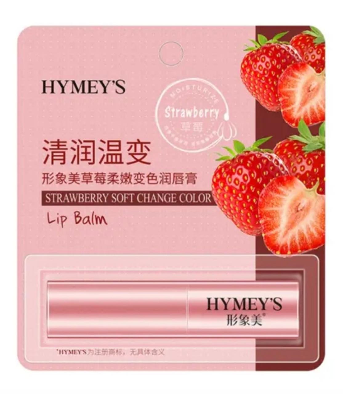 Бальзам для губ, який змінює колір Hymey`s Strawberry Soft Change Lip Balm з полуницею 2,7 г
