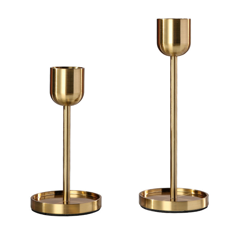 Набір підсвічників металевих 2ел  золото святкові свічники (15-2), фото 1