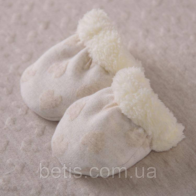 Рукавички "Вухастий Амурчик" Кавовий Капітон,махра арт.27682809 Зріст 56-38(р)