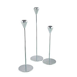 Набір підсвічників металевих 3ел срібло святкові свічники (03-01K)