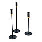 Набір підсвічників металевих 3ел чорний святкові свічники (07-01K), фото 2