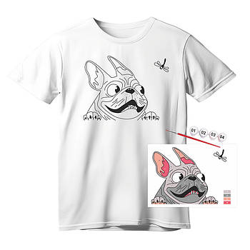 Футболка — розмальовка Rosa Talent бавовна 100%, розмір S Мопс N0003804