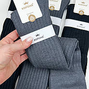 Гольфи жіночі кашемірові вище коліна з фіксуючим силіконом Корона Сірий, фото 2