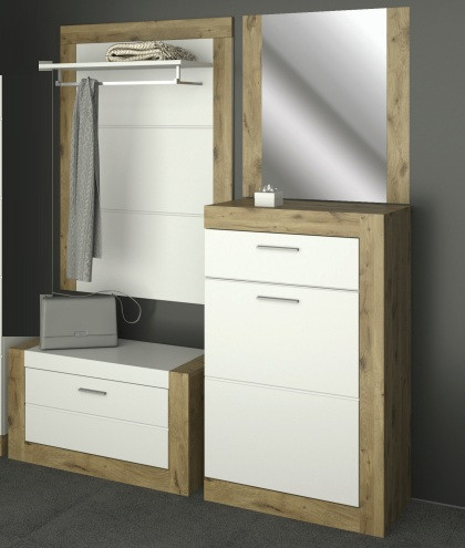 Передпокій Палермо 145 см білий/дуб вікінг, фото 1