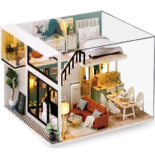 Дитячий конструктор Ляльковий будиночок 3д, Румбокс «Двоповерхова вілла» DIY Dollhouse для дівчаток на подарунок
