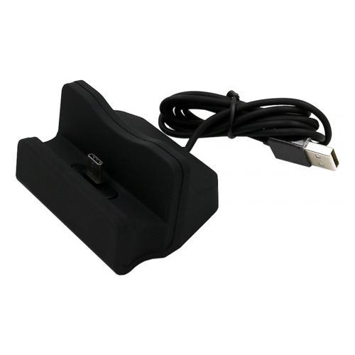 Док-станція для заряджання micro USB, зі шнуром USB, чорна
